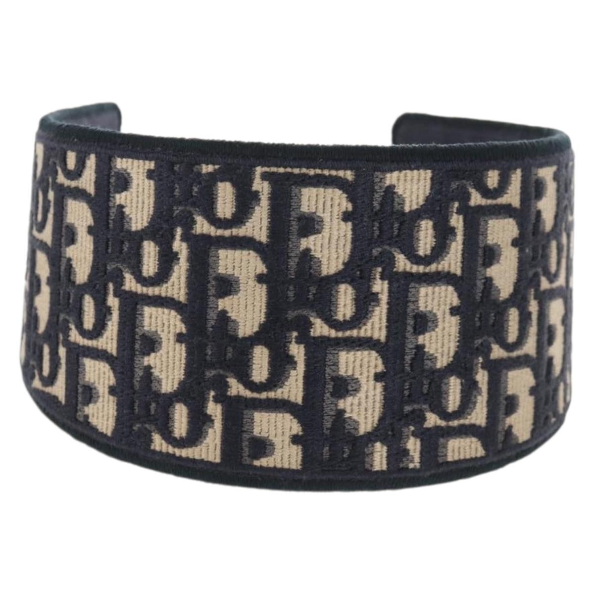 Christian Dior Trotter Canvas Oblique Katyusha Navy Auth am9365M