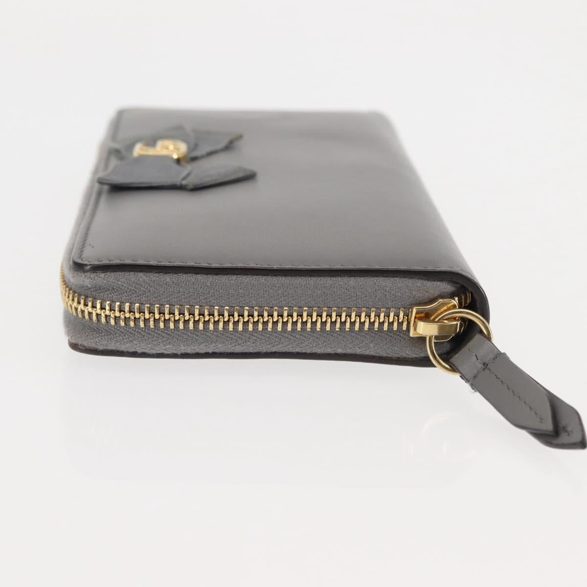 GUCCI GG Ribbon Japan limited Long Wallet Leather Blue Gold 435819 Auth am9366
