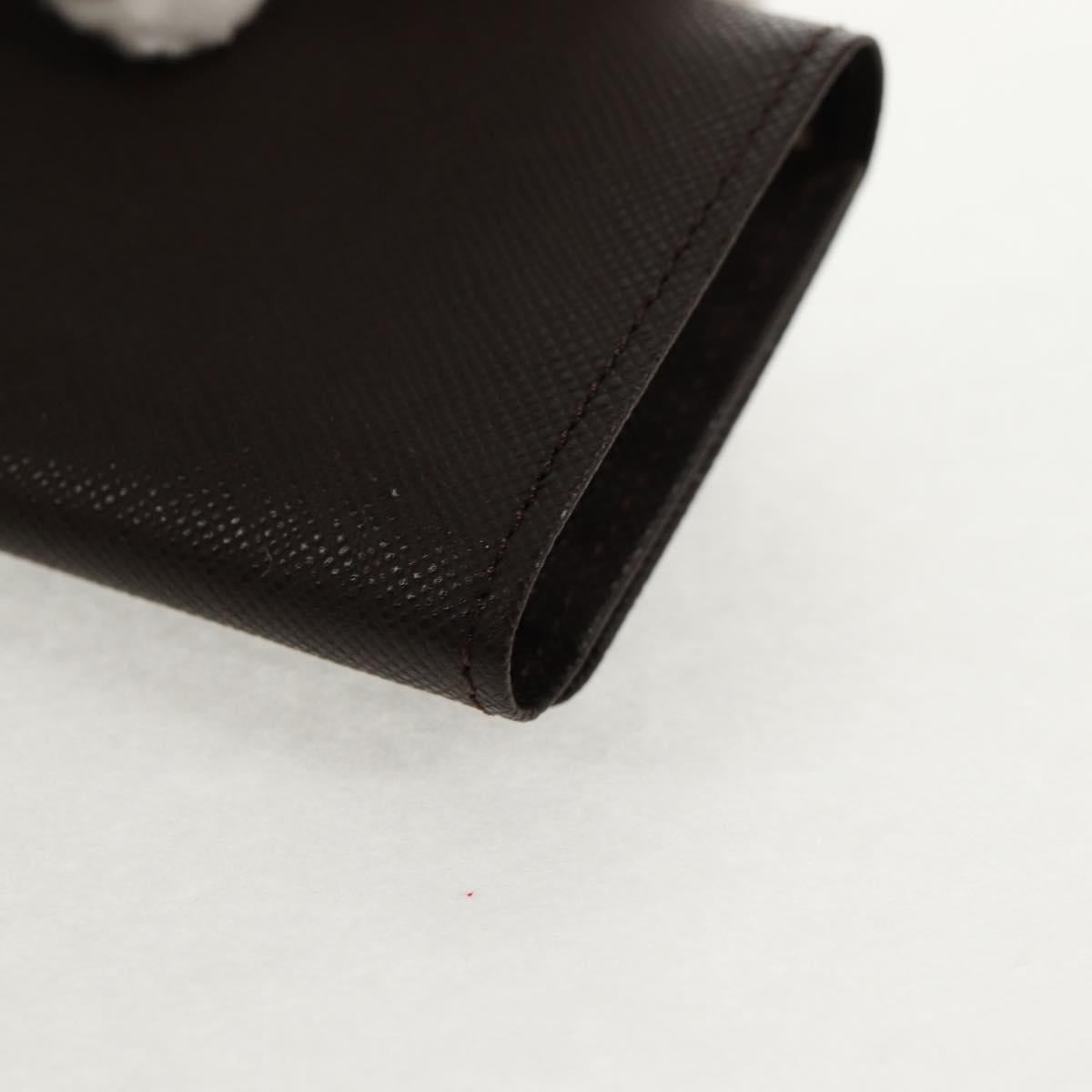 BURBERRY Key Case Leather Brown Auth am9367V