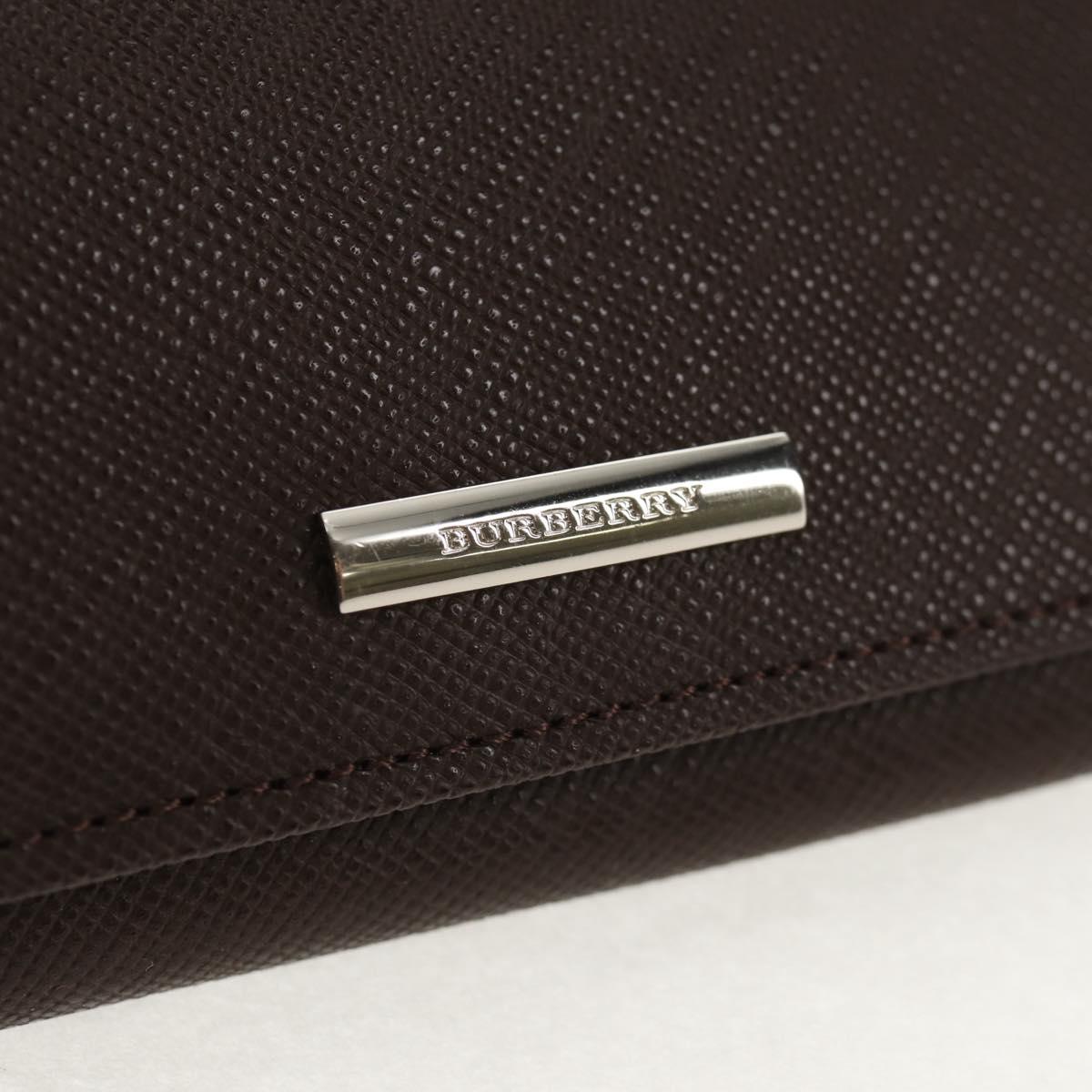 BURBERRY Key Case Leather Brown Auth am9367V