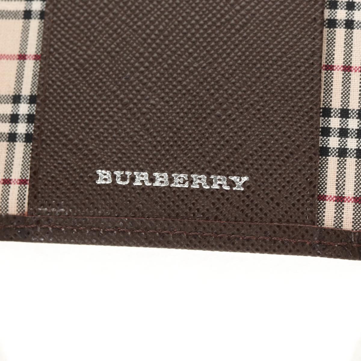 BURBERRY Key Case Leather Brown Auth am9367V