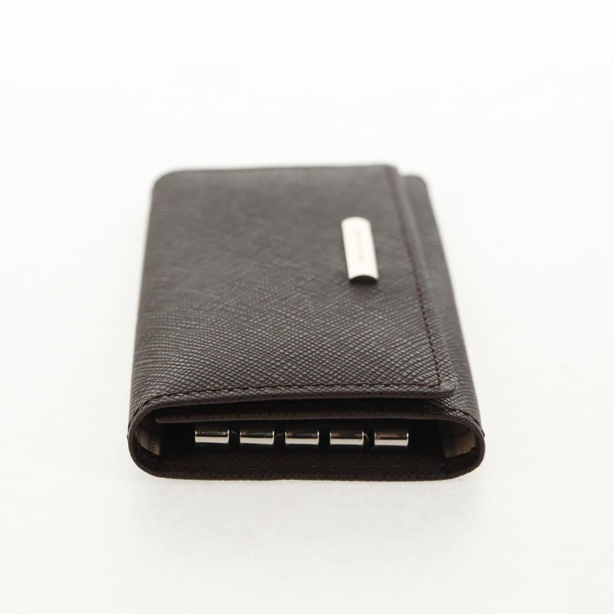 BURBERRY Key Case Leather Brown Auth am9367V