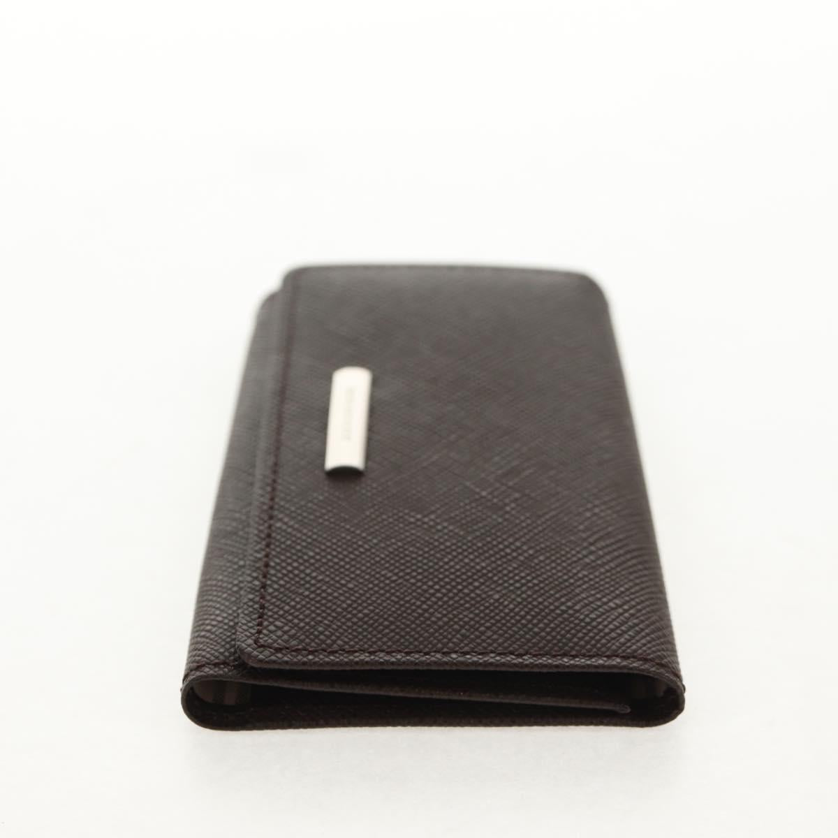 BURBERRY Key Case Leather Brown Auth am9367V