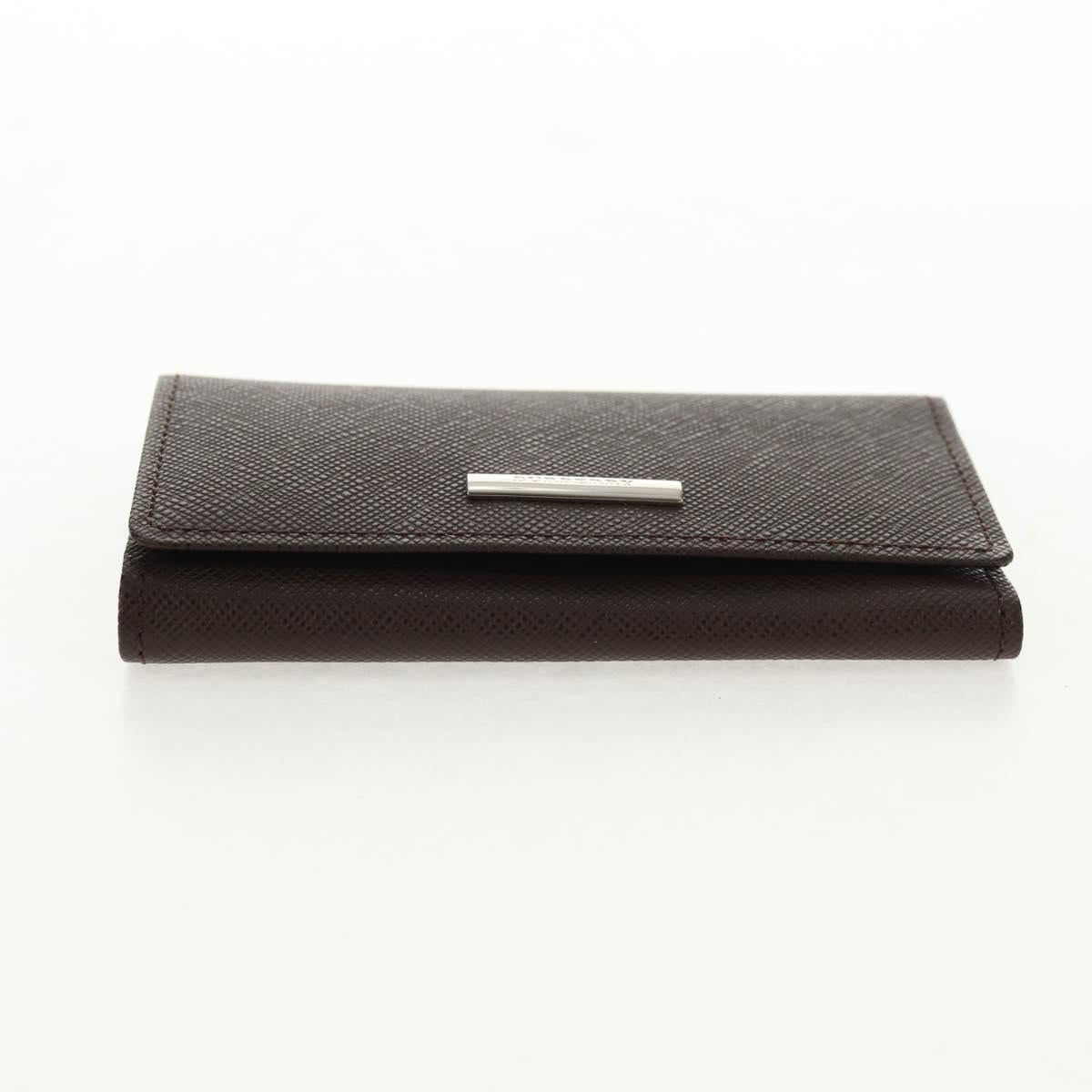 BURBERRY Key Case Leather Brown Auth am9367V