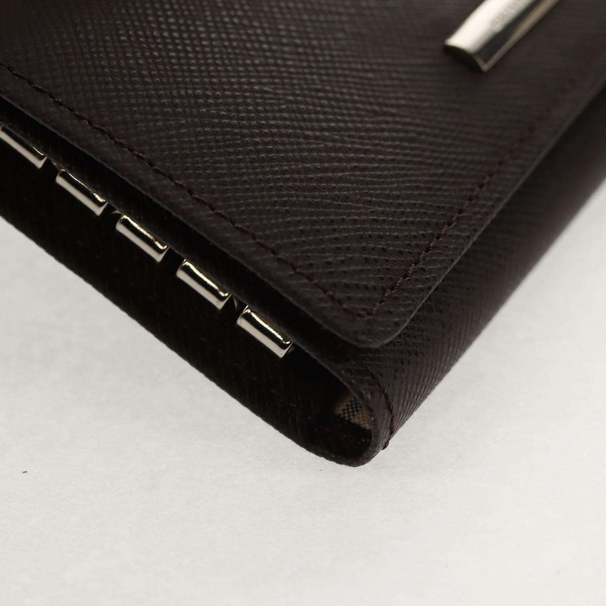 BURBERRY Key Case Leather Brown Auth am9367V