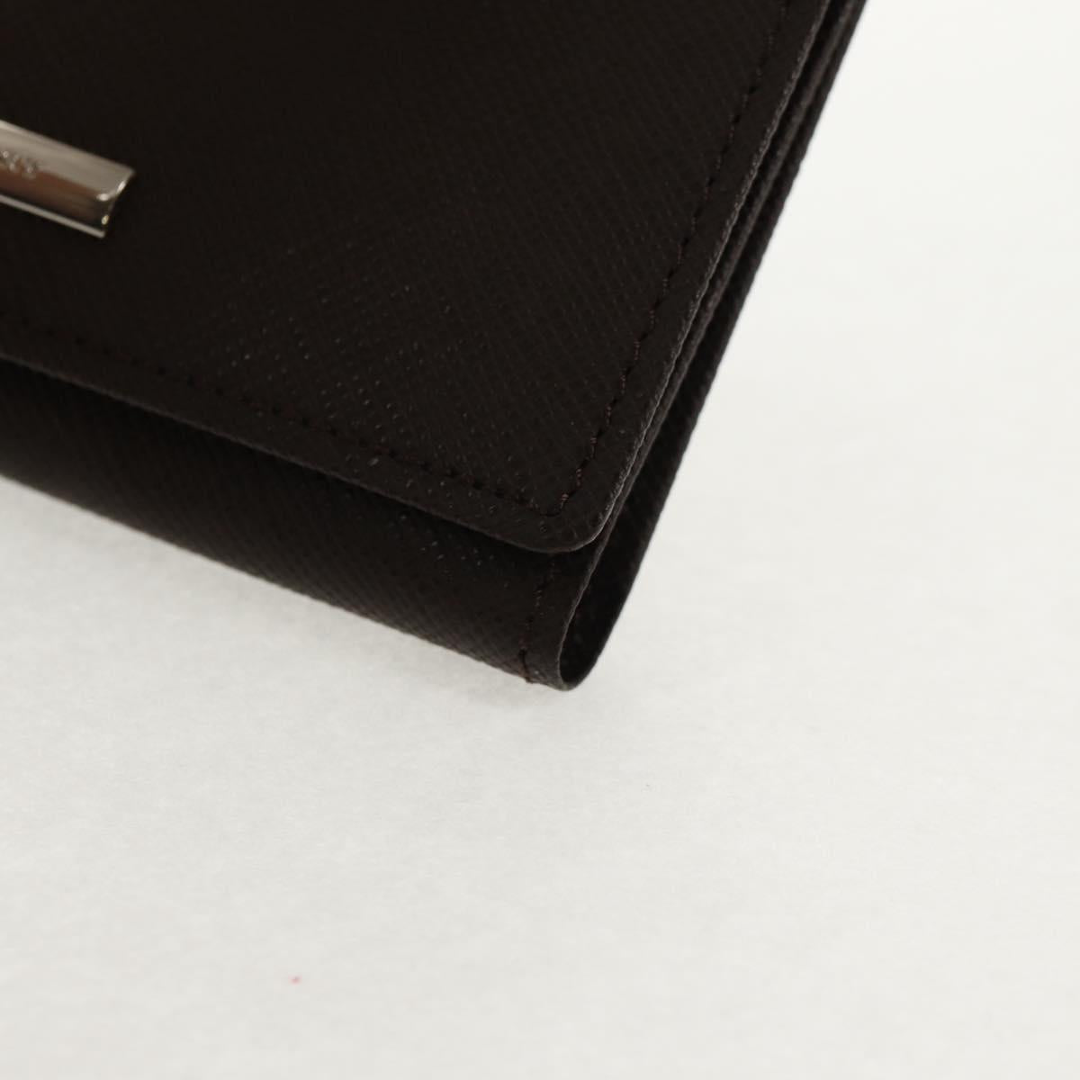 BURBERRY Key Case Leather Brown Auth am9367V