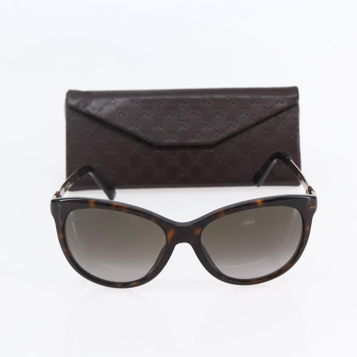 GUCCI Web Sherry Line Sunglasses plastic Dark Brown Auth am9370V