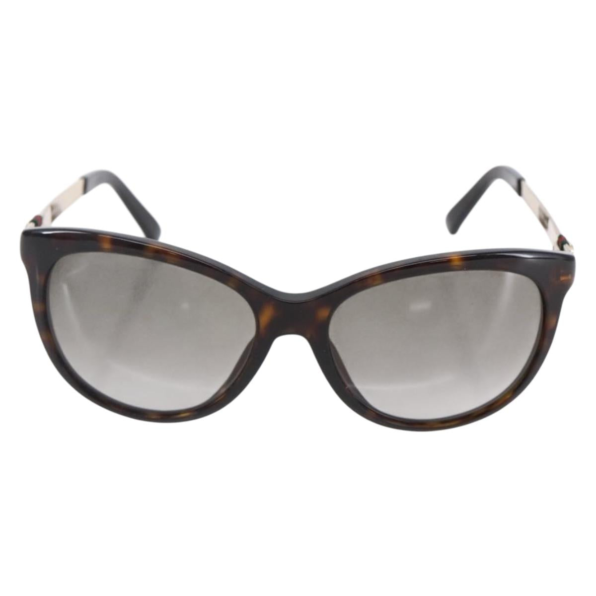 GUCCI Web Sherry Line Sunglasses plastic Dark Brown Auth am9370V