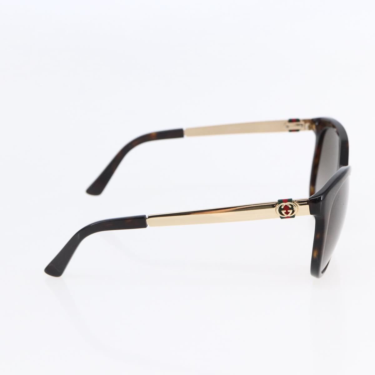 GUCCI Web Sherry Line Sunglasses plastic Dark Brown Auth am9370V