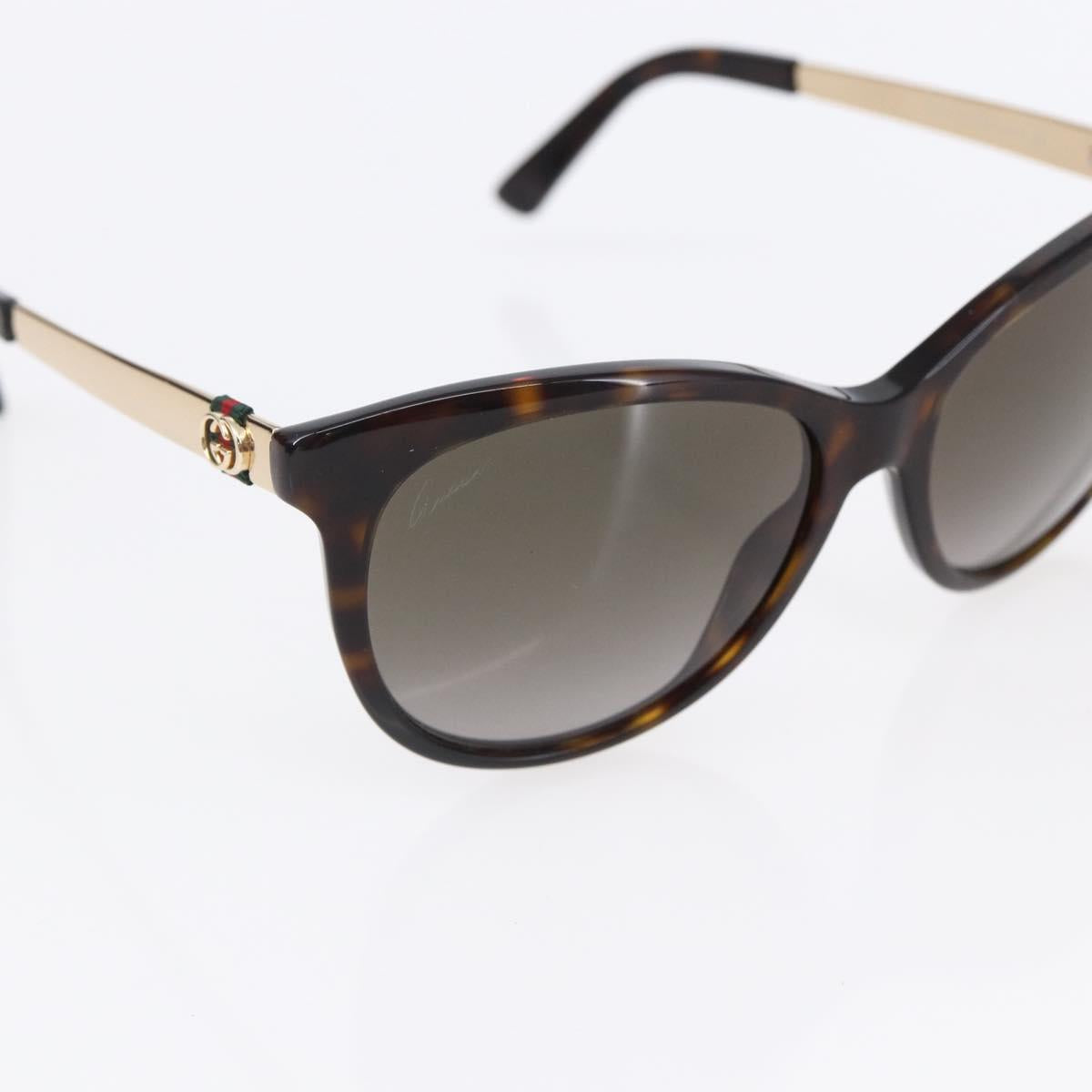 GUCCI Web Sherry Line Sunglasses plastic Dark Brown Auth am9370V