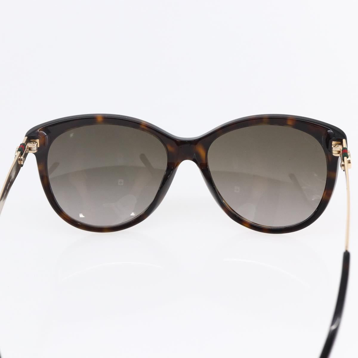 GUCCI Web Sherry Line Sunglasses plastic Dark Brown Auth am9370V