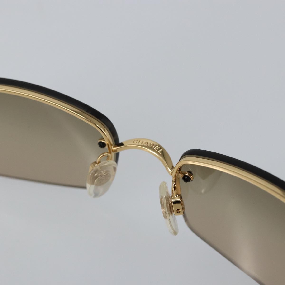CHANEL COCO Mark Sunglasses metal Gold CC Auth am9371V