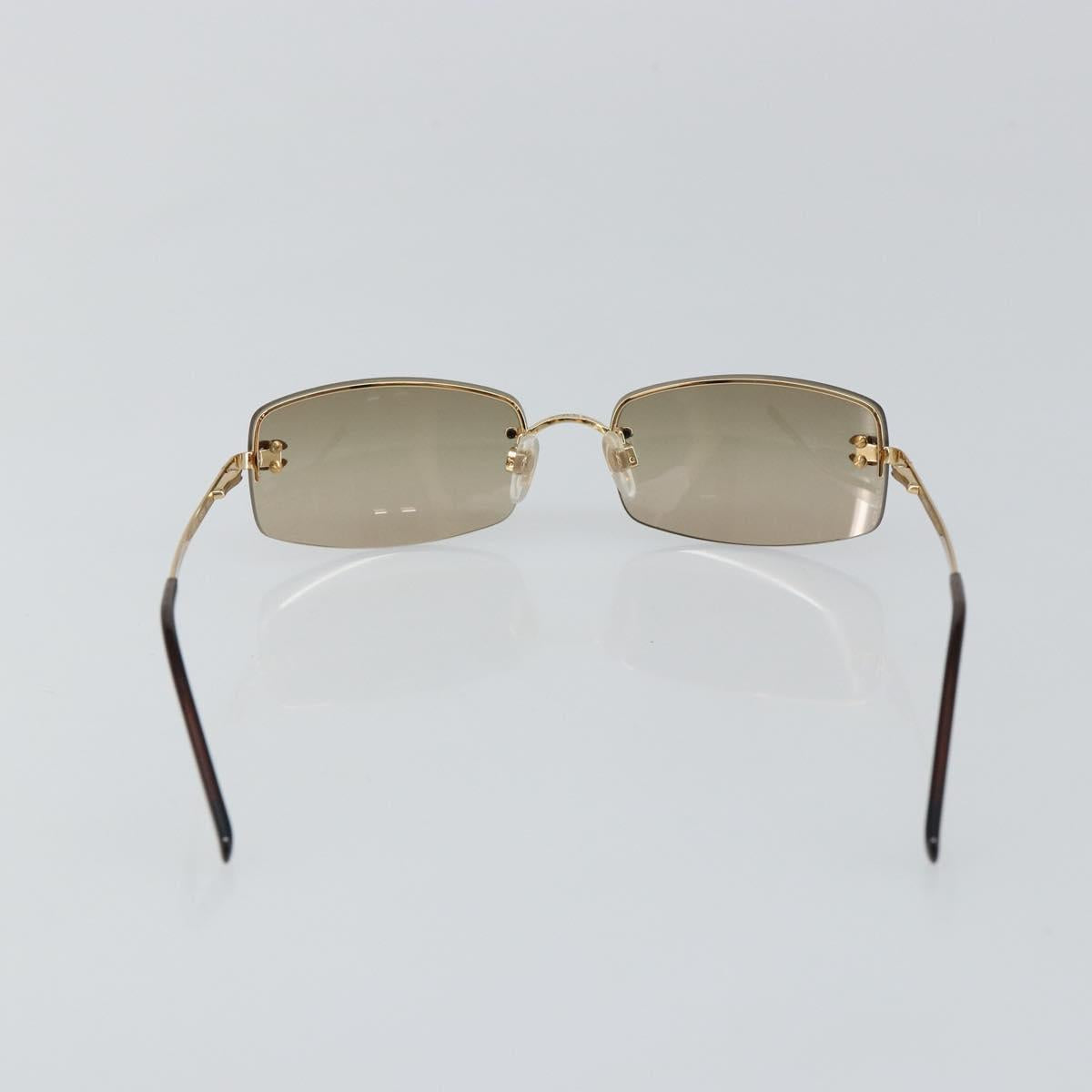 CHANEL COCO Mark Sunglasses metal Gold CC Auth am9371V