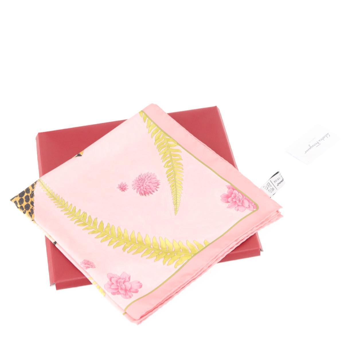 Salvatore Ferragamo Scarf Silk Pink Auth am9372