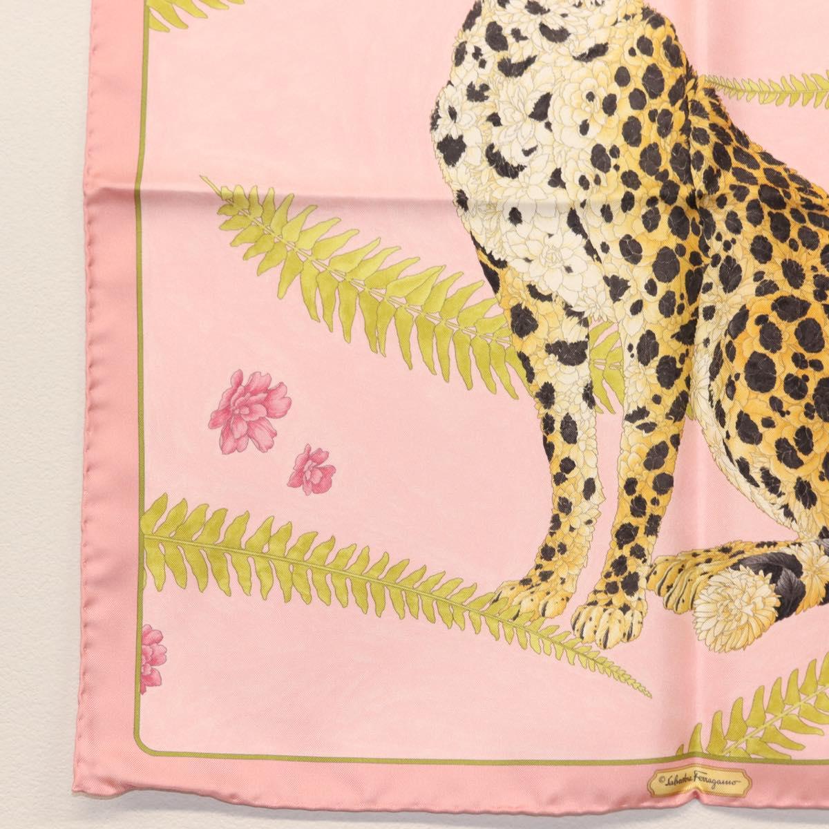 Salvatore Ferragamo Scarf Silk Pink Auth am9372