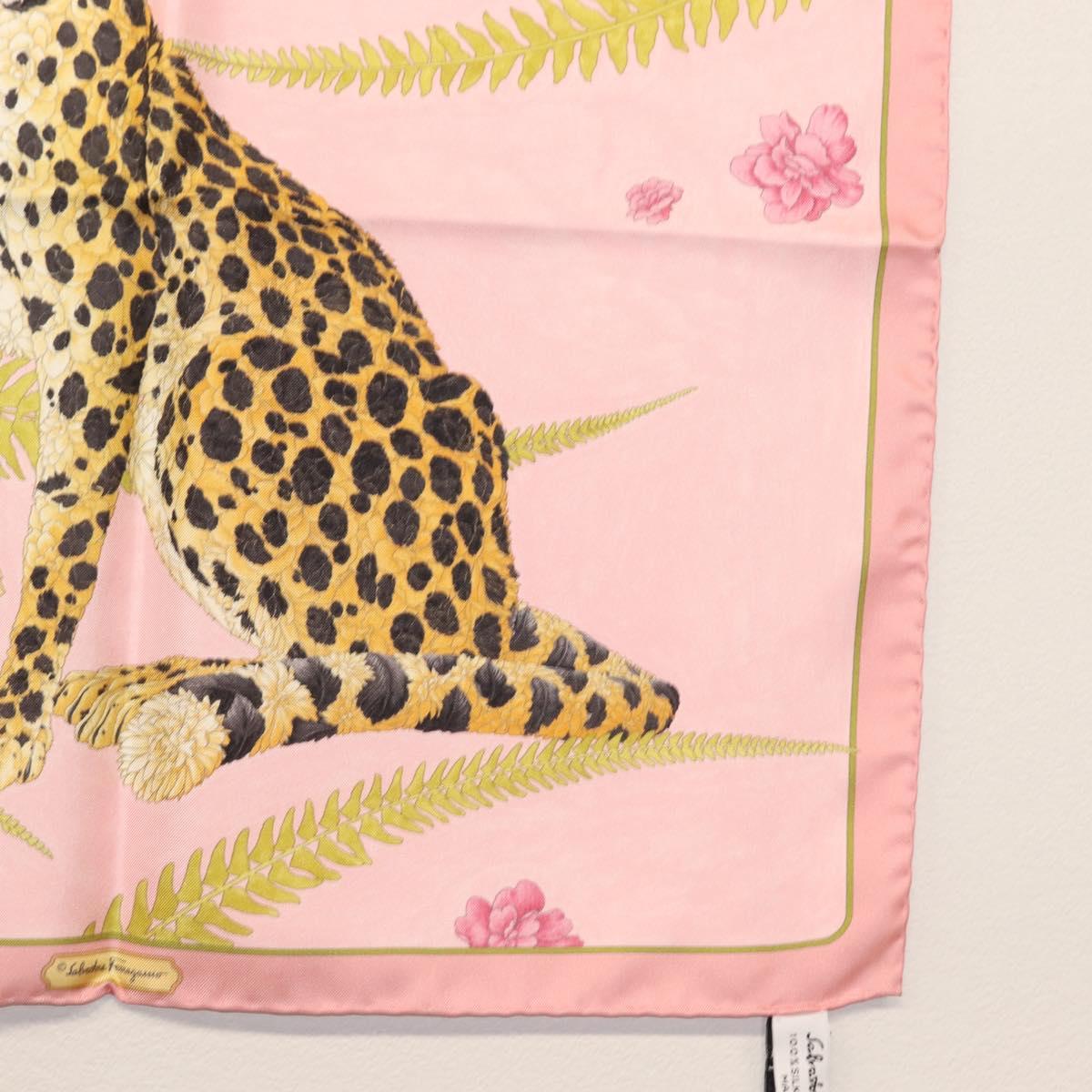 Salvatore Ferragamo Scarf Silk Pink Auth am9372