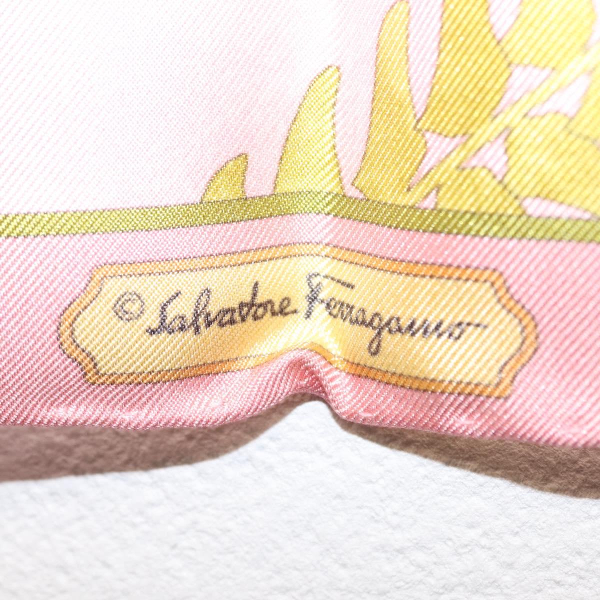 Salvatore Ferragamo Scarf Silk Pink Auth am9372