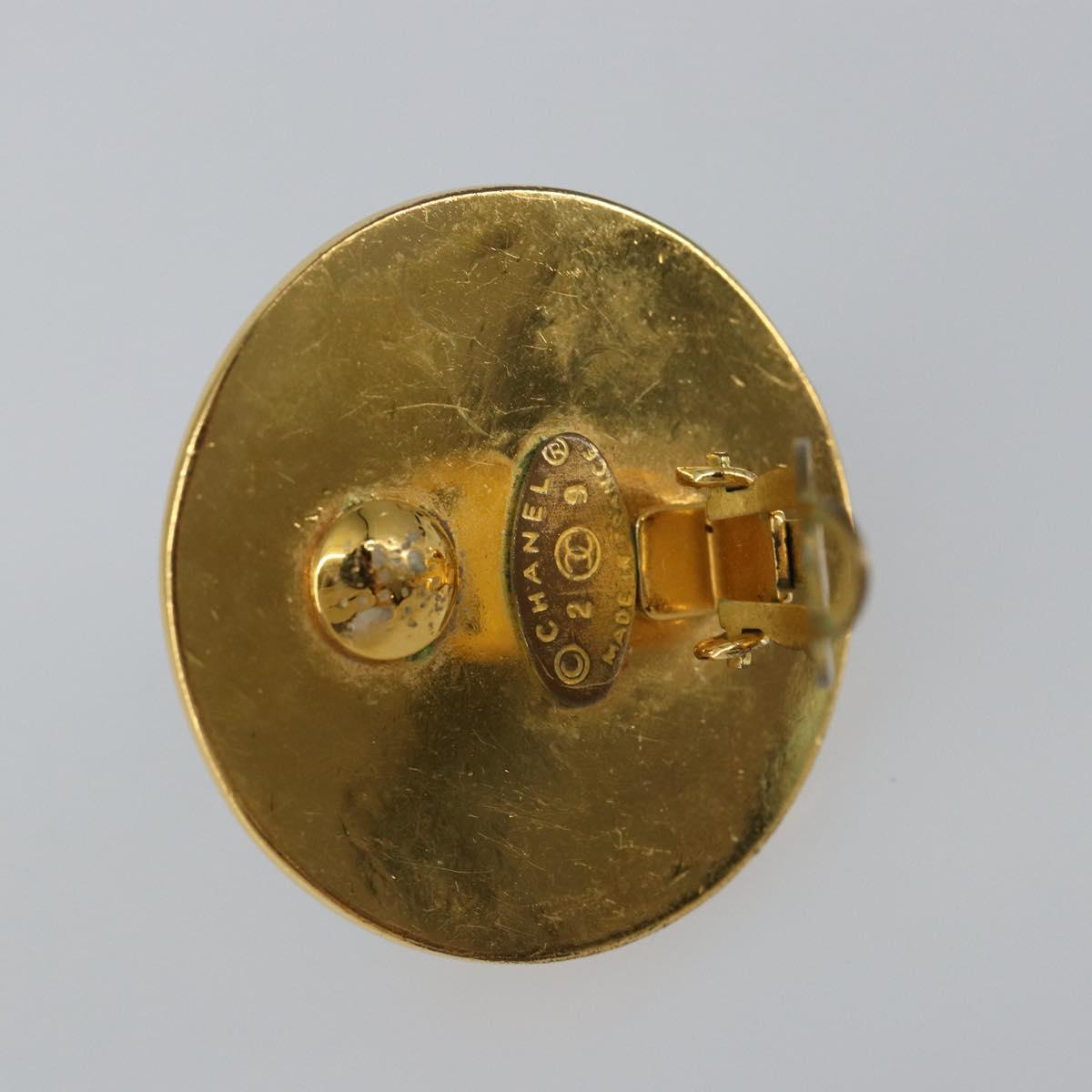 CHANEL Earring metal Gold CC Auth am9379