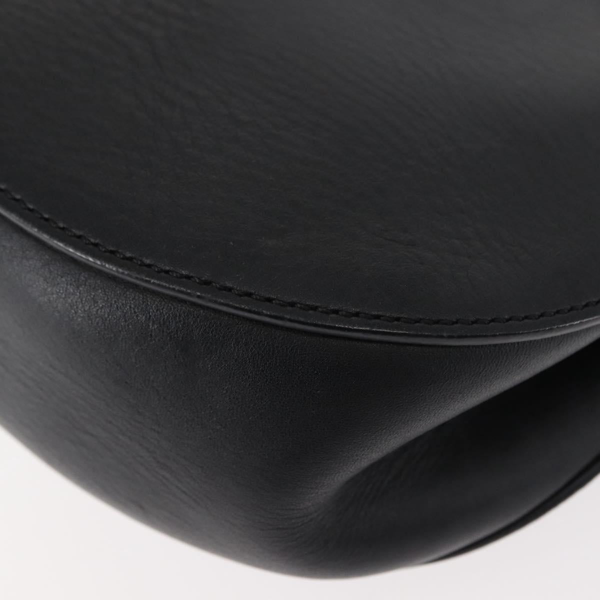 Chloe Chain Drew Shoulder Bag Leather Black Gold Auth am9382