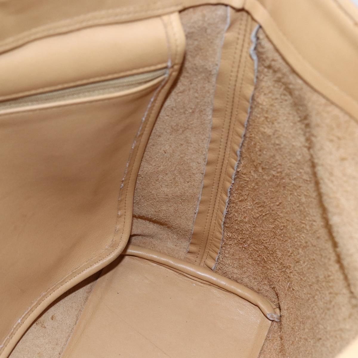 Coach Tote Bag Leather Beige Auth am9383