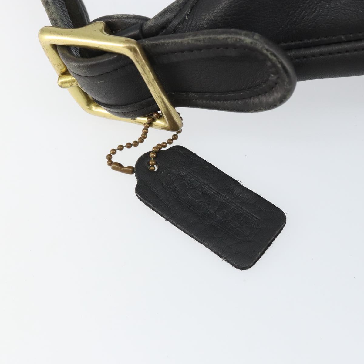 Coach Shoulder Bag Leather Black Gold Auth am9384