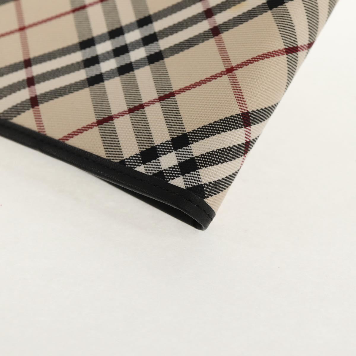 BURBERRY Nova Check Planner Case Canvas Leather Beige Black 146241 Auth am9392V