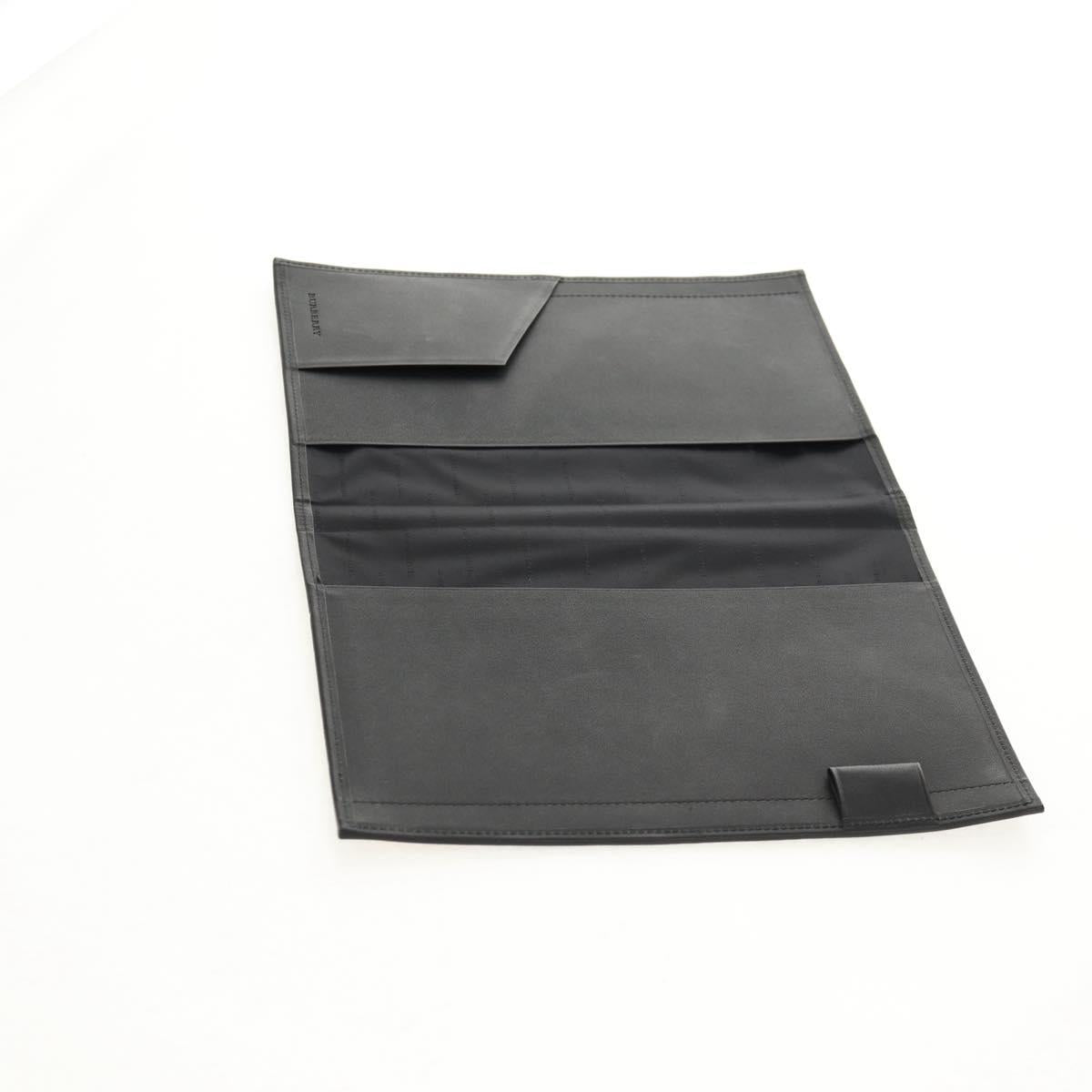 BURBERRY Nova Check Planner Case Canvas Leather Beige Black 146241 Auth am9392V