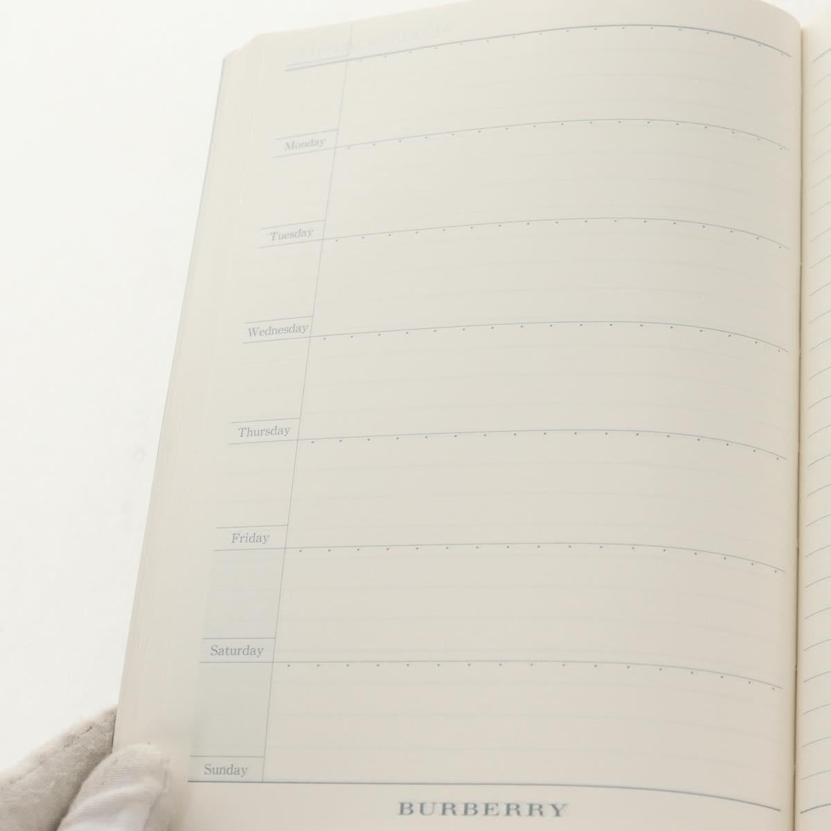 BURBERRY Nova Check Planner Case Canvas Leather Beige Black 146241 Auth am9392V