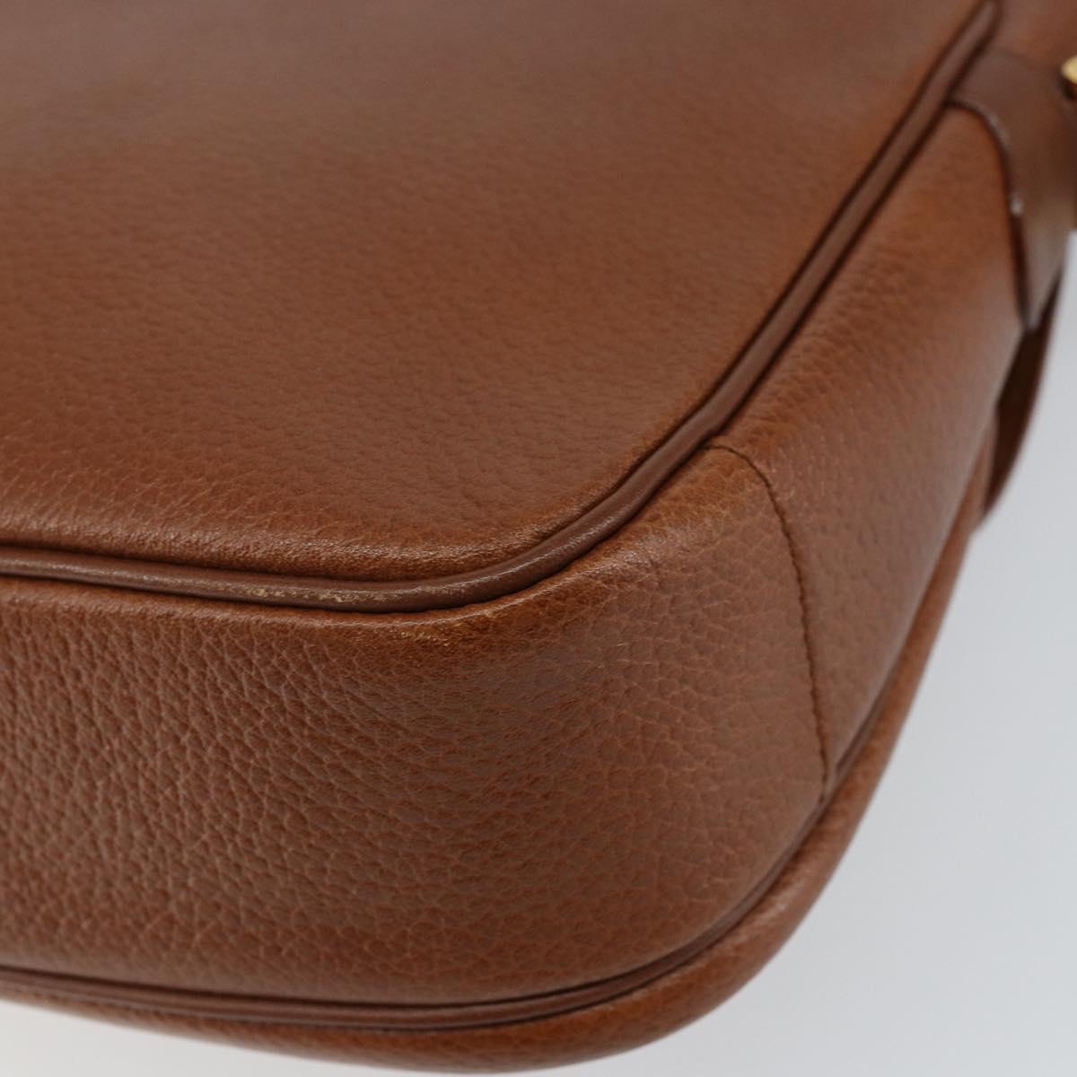 Burberrys Nova Check Shoulder Bag Leather Beige Brown gold Auth am9393