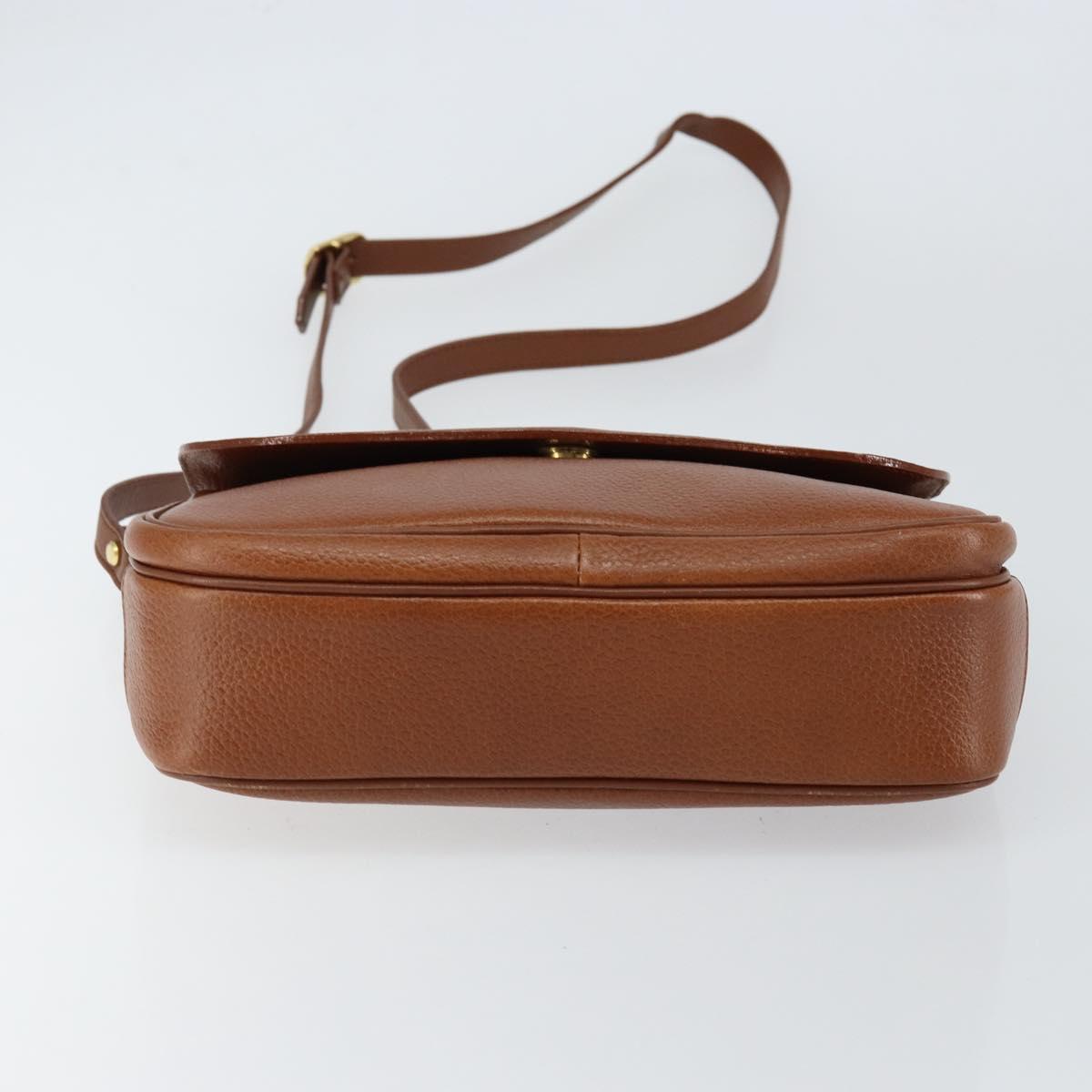 Burberrys Nova Check Shoulder Bag Leather Beige Brown gold Auth am9393