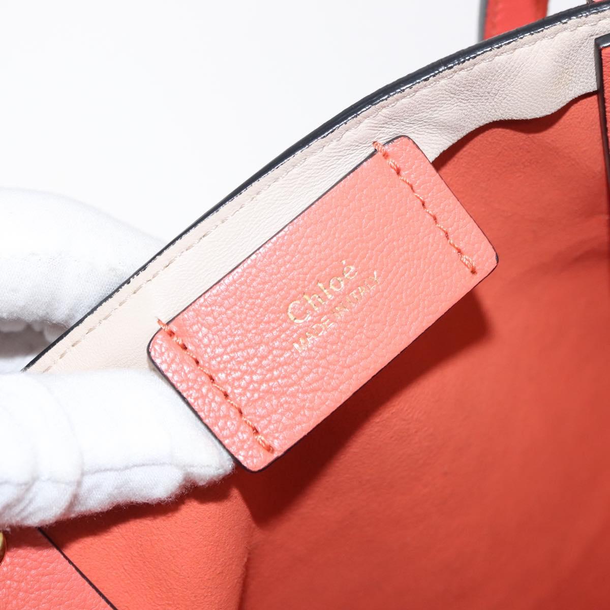 Chloe Dylan Tote Bag Leather Gold salmon pink Auth am9397