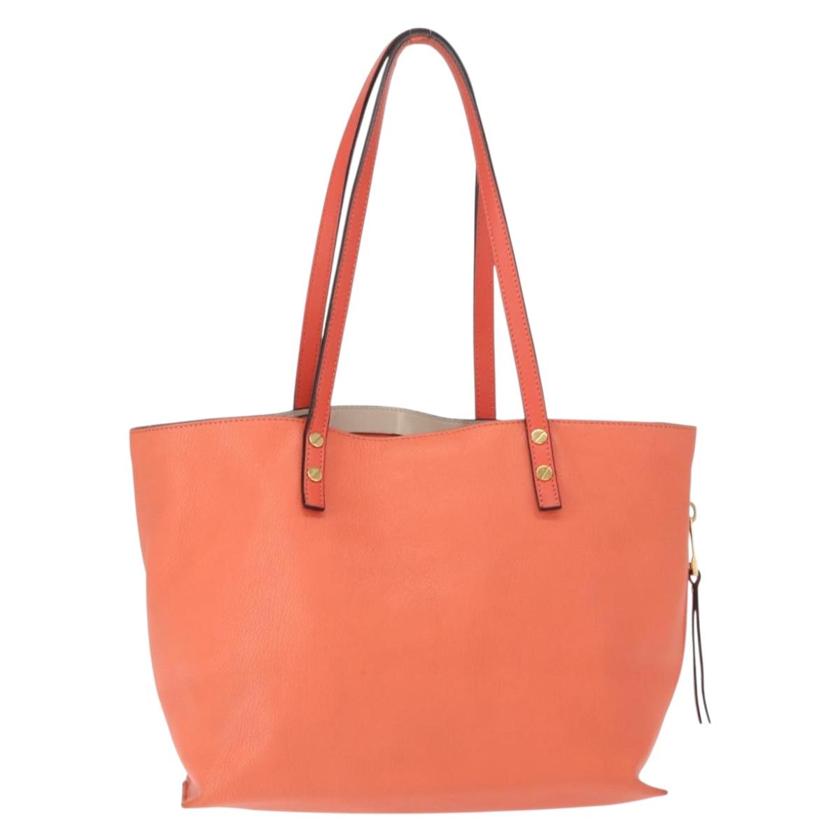Chloe Dylan Tote Bag Leather Gold salmon pink Auth am9397