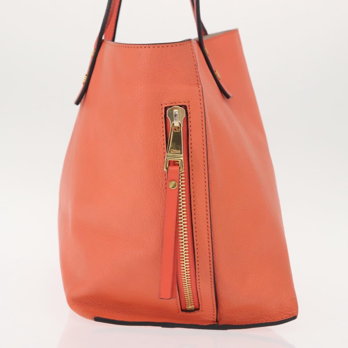 Chloe Dylan Tote Bag Leather Gold salmon pink Auth am9397