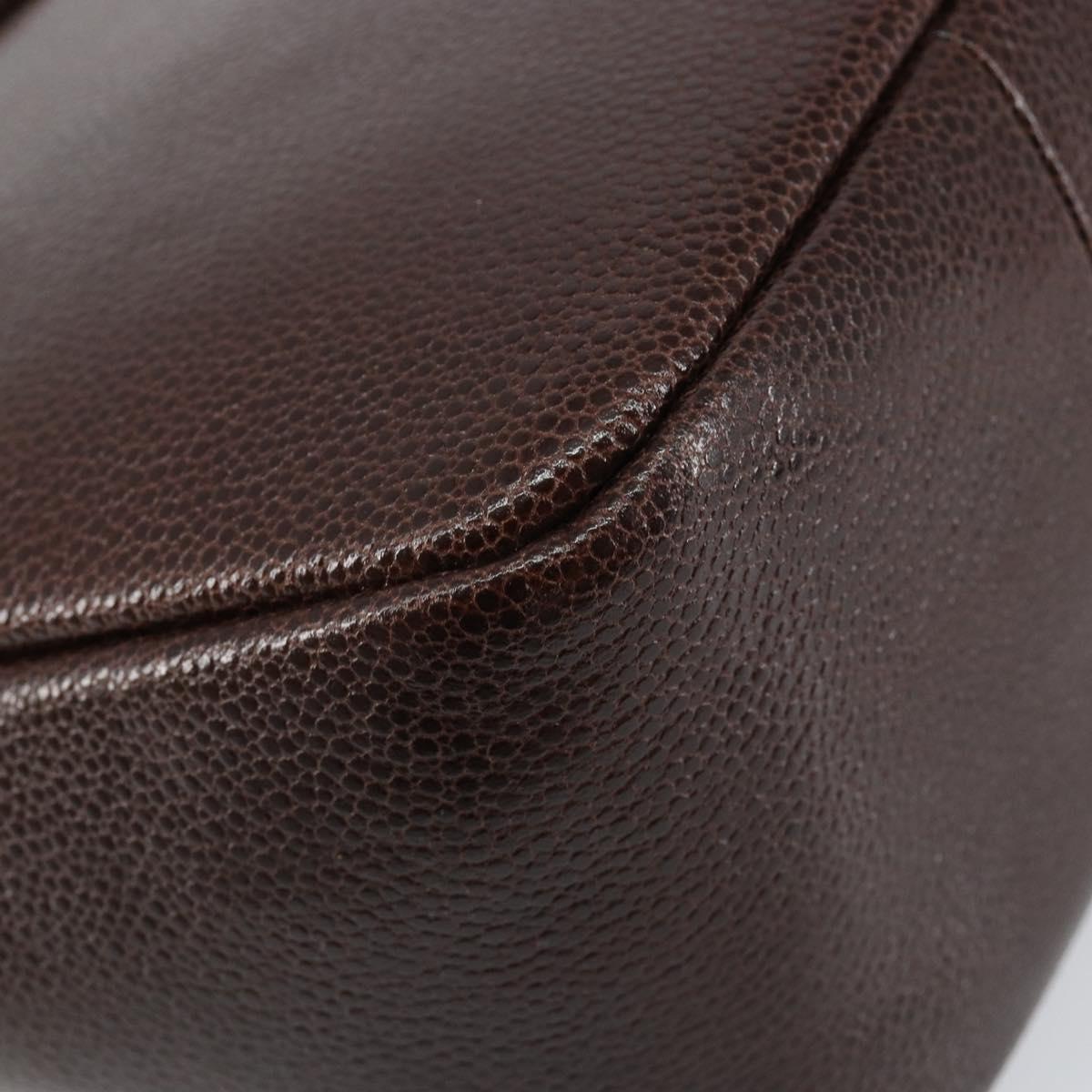 GIVENCHY Shoulder Bag Leather embossed Dark Brown Gold Auth am9398