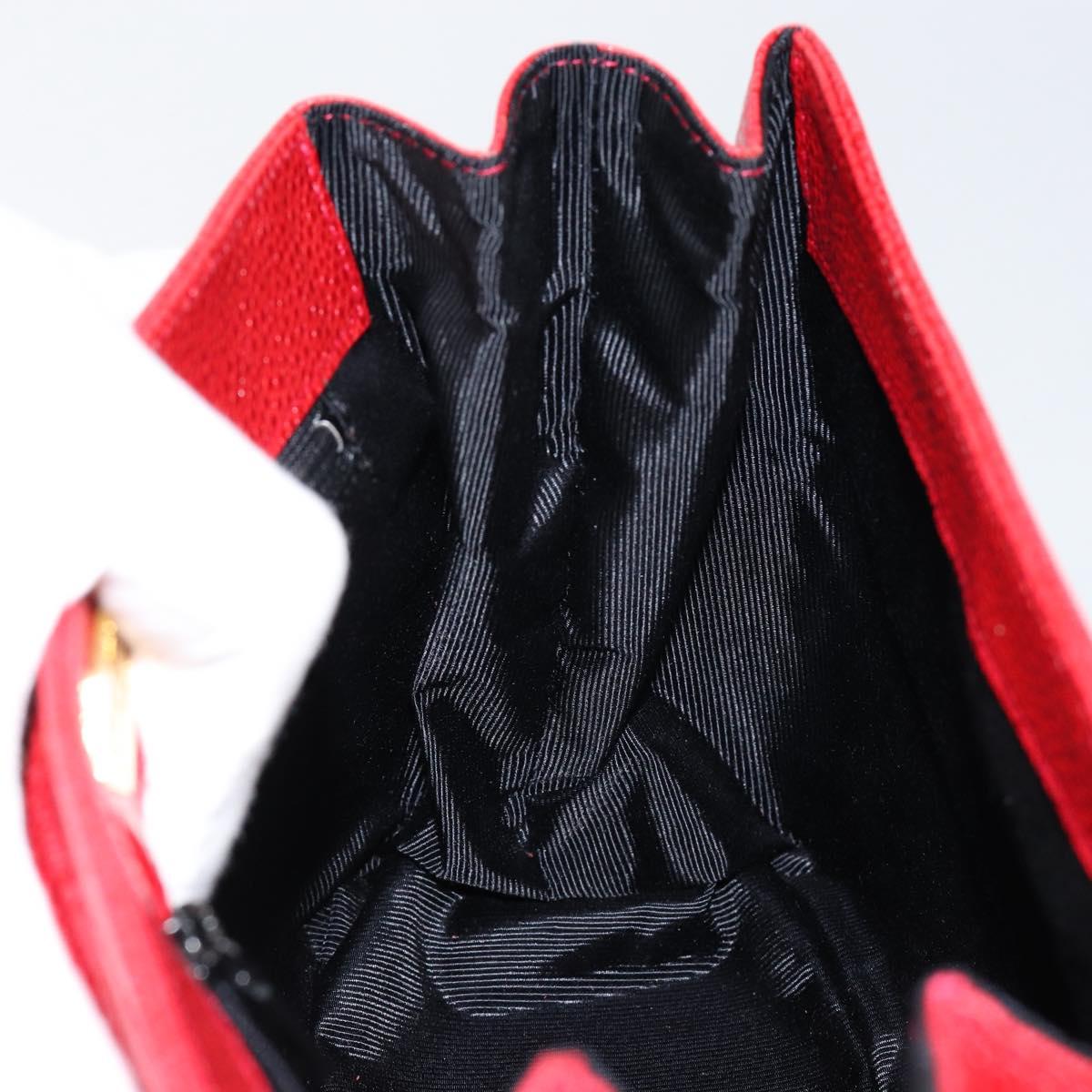 GIVENCHY Shoulder Bag Leather Embossed 2way Black Auth am9401