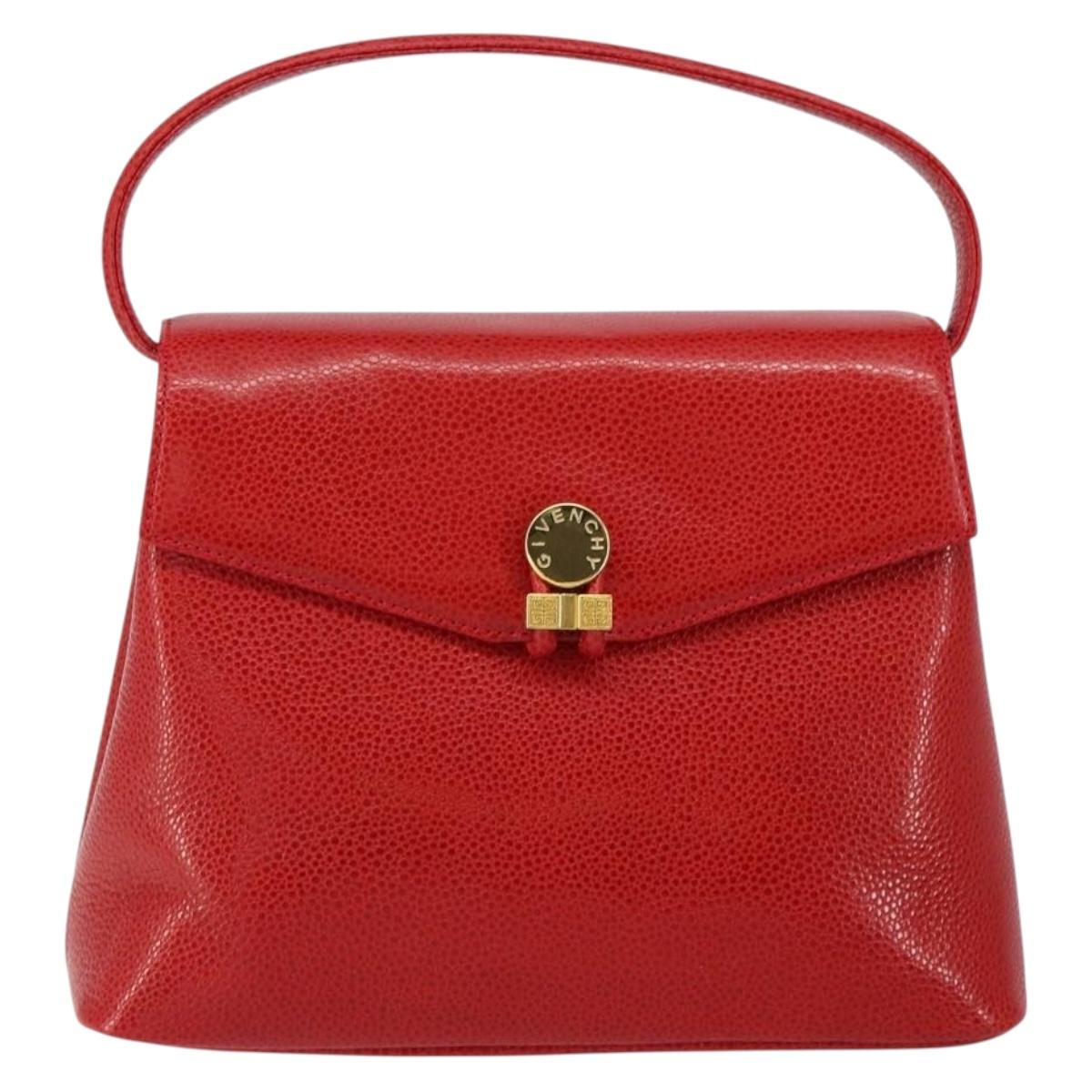 GIVENCHY Shoulder Bag Leather Embossed 2way Black Auth am9401