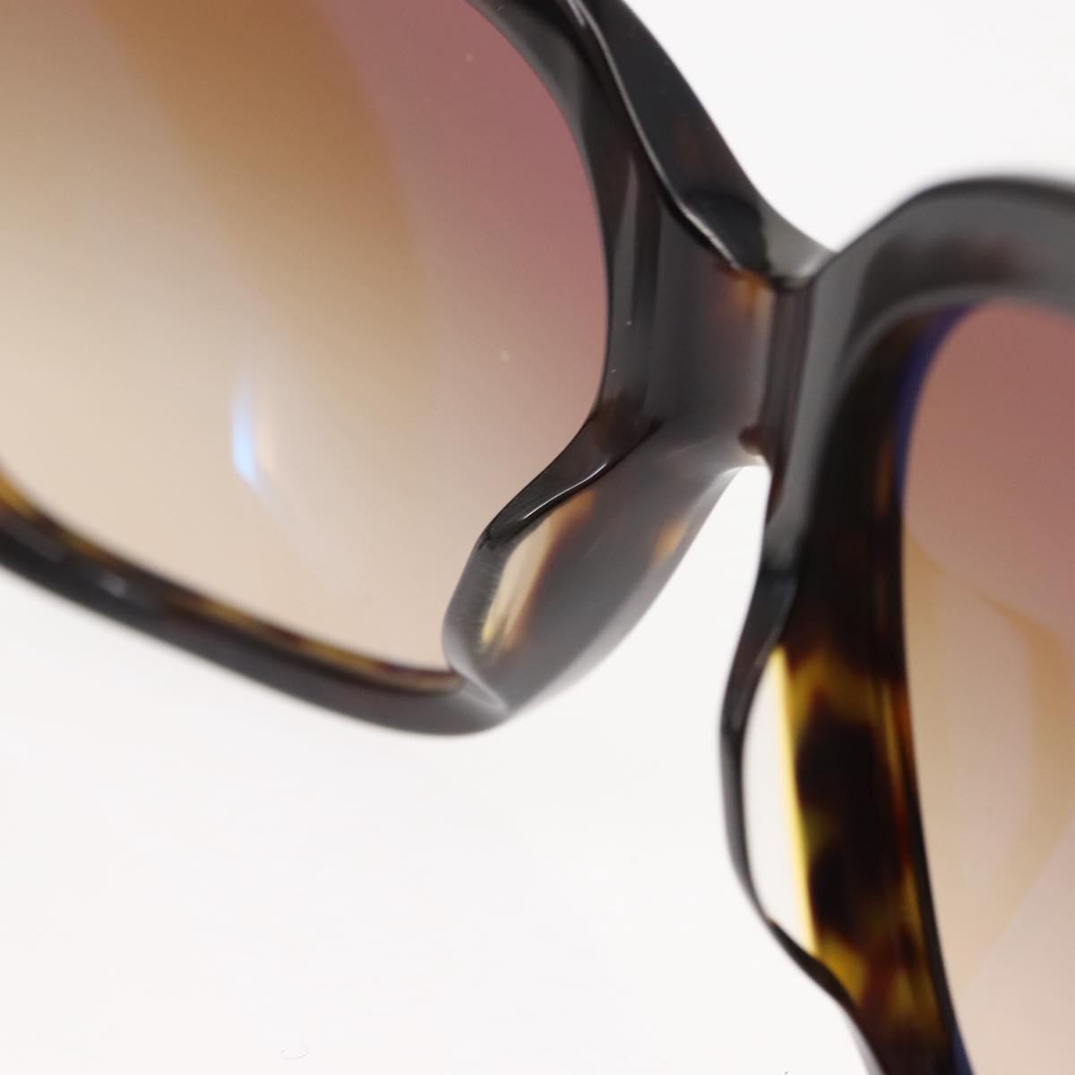 CHANEL COCO Mark ribbon Sunglasses plastic Dark Brown CC Auth am9410