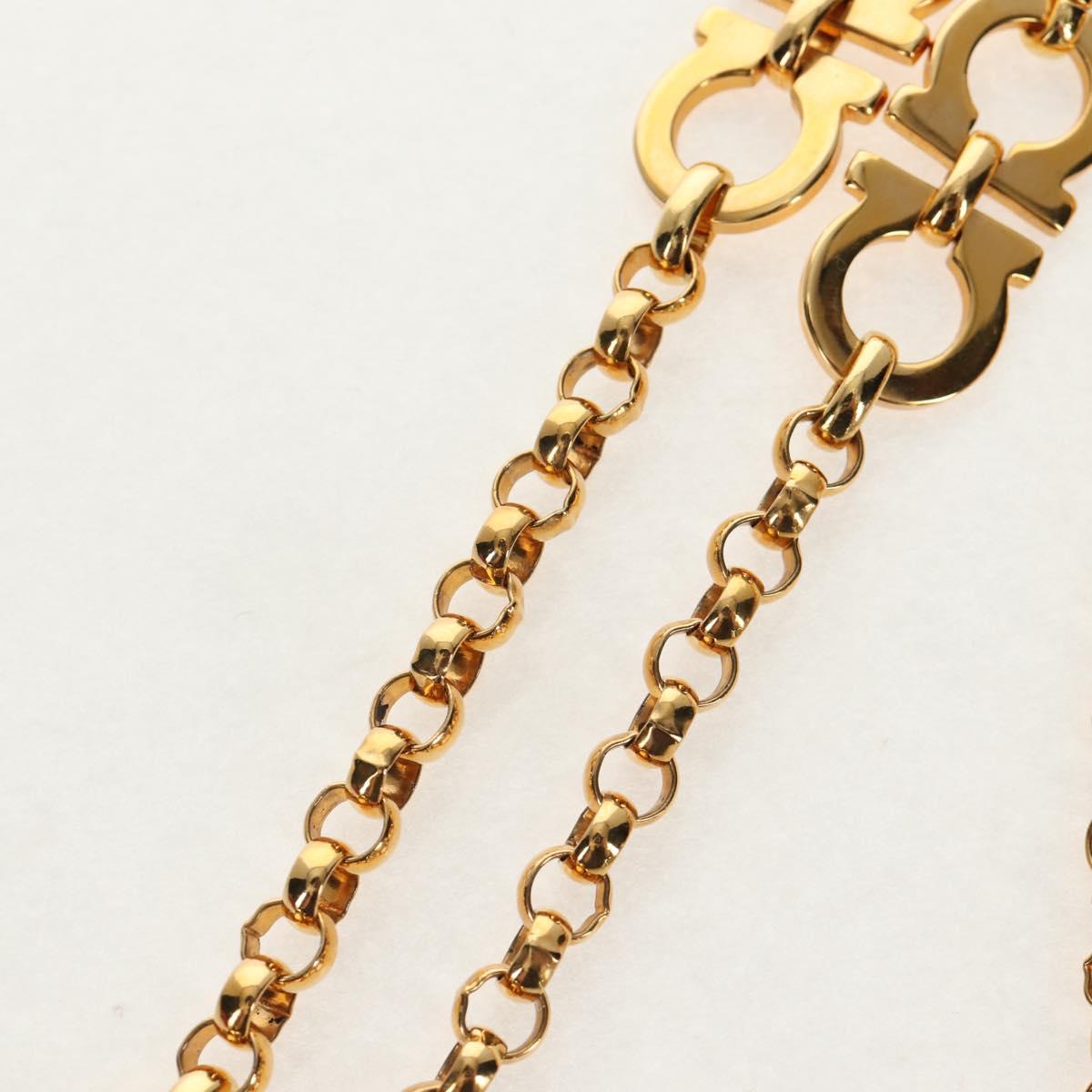 Salvatore Ferragamo Gancini Chain Belt metal Gold Auth am9413V