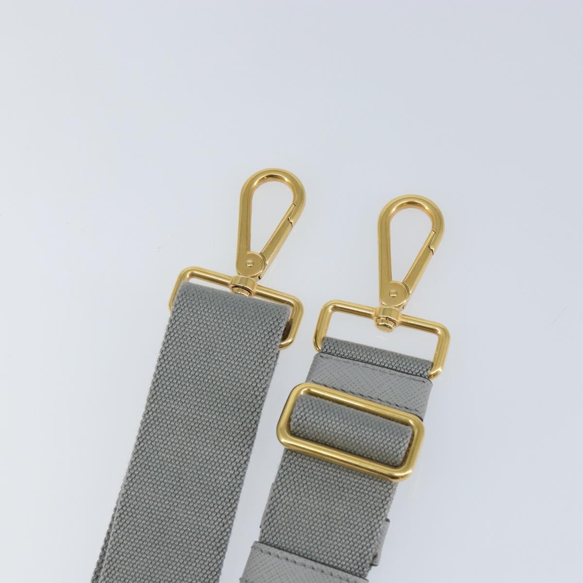 PRADA Adjustable Shoulder Strap Canvas 28.7""-48.8"" Gray Gold Auth am9414