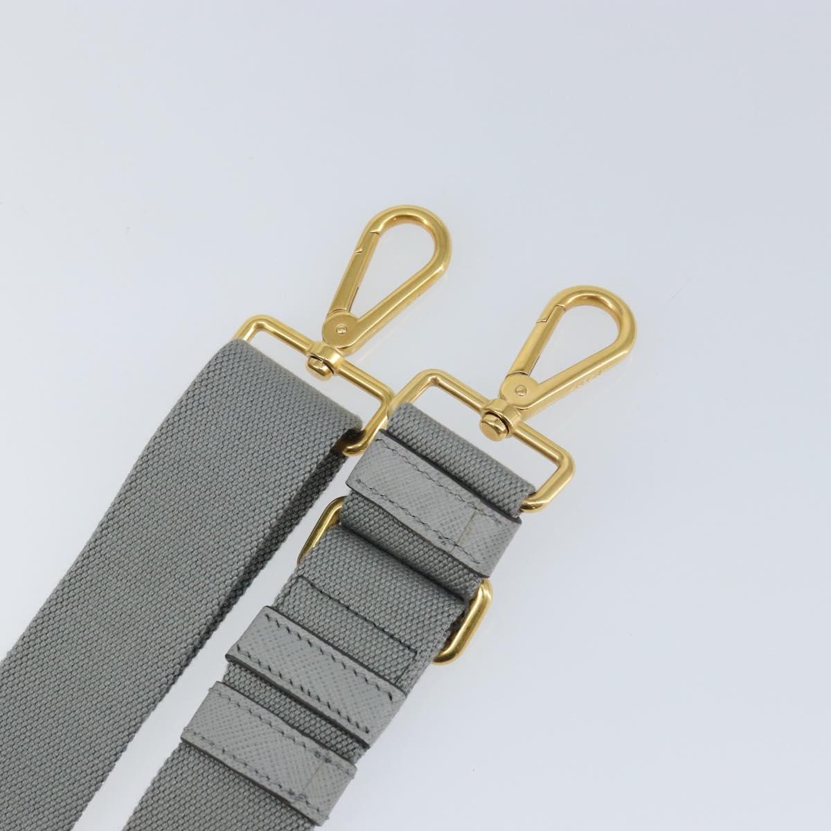 PRADA Adjustable Shoulder Strap Canvas 28.7""-48.8"" Gray Gold Auth am9414