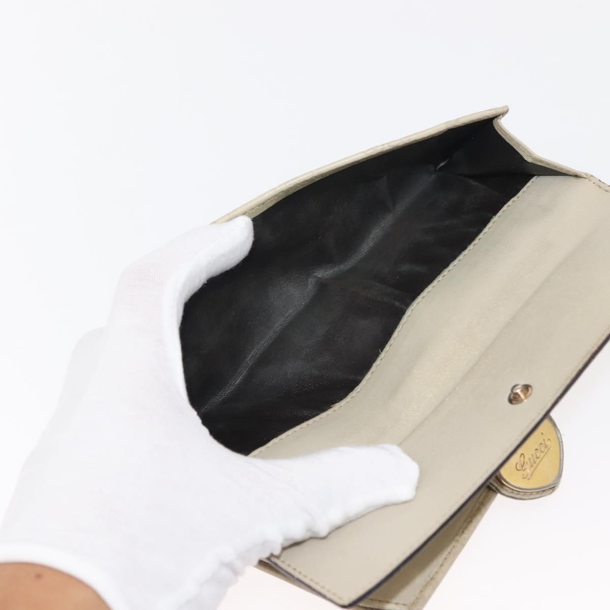 GUCCI GG Canvas Guccissima Key Case Wallet Leather 3Set White Auth am9420