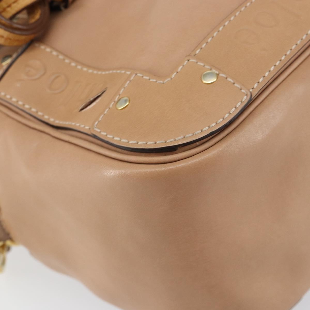 Chloe Eden Shoulder Bag Leather Brown Gold Auth am9424