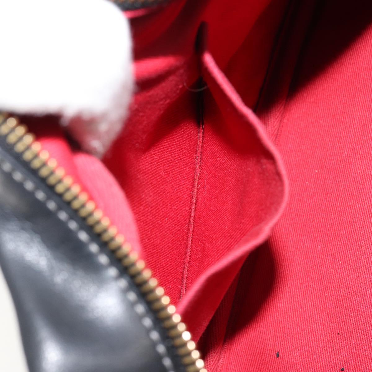 Chloe Eden Shoulder Bag Leather 2way Black Gold Auth am9425