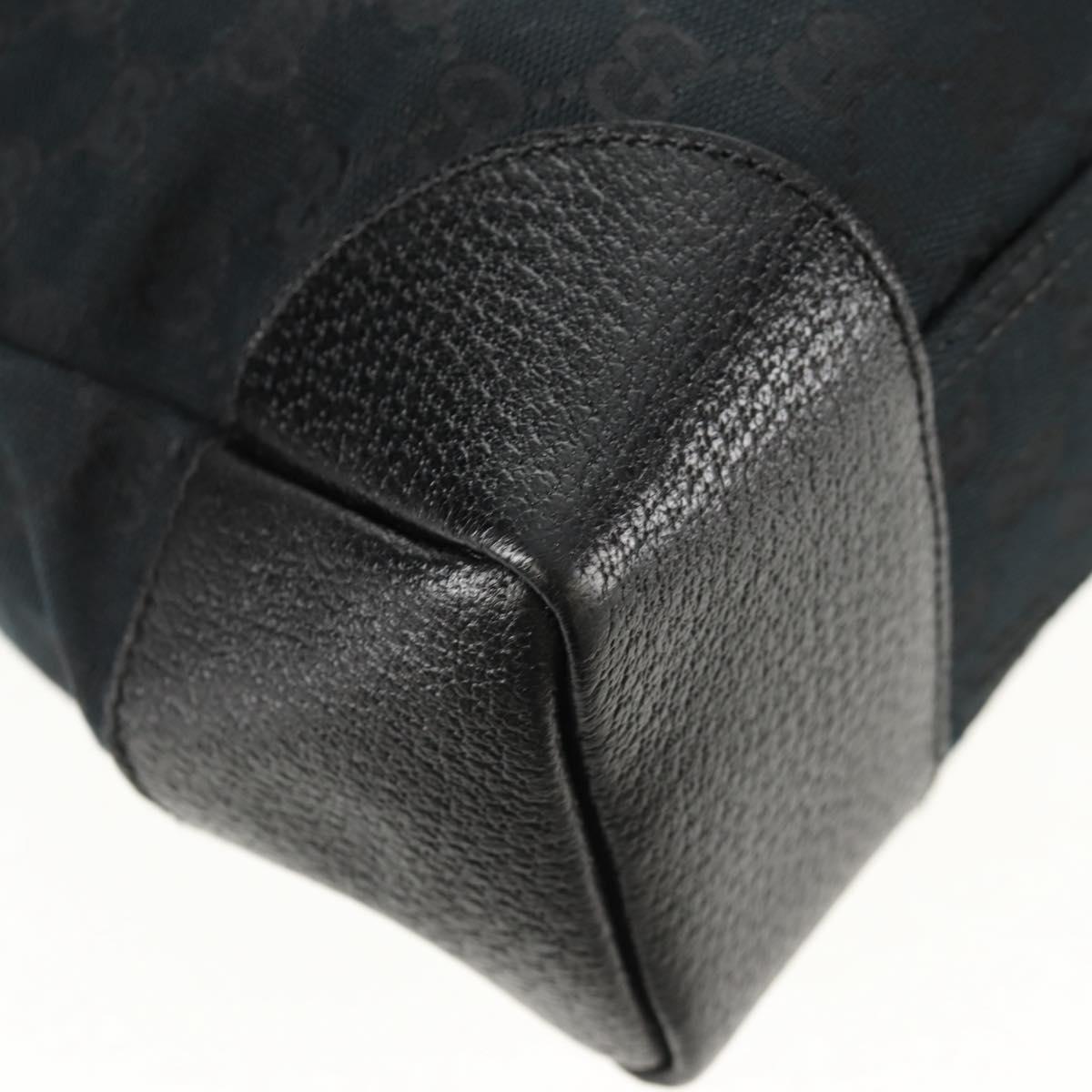 GUCCI GG Canvas Shoulder Bag Black Silver 110054 Auth am9428V