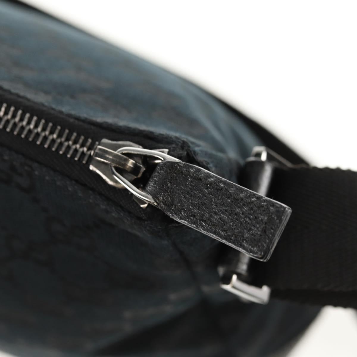 GUCCI GG Canvas Shoulder Bag Black Silver 110054 Auth am9428V