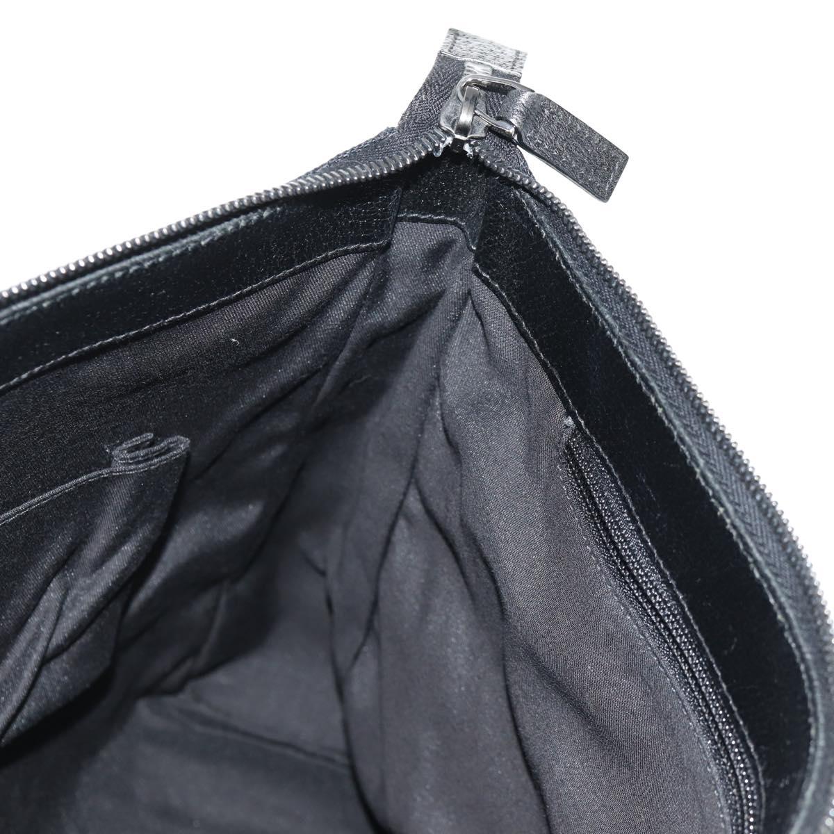 GUCCI GG Canvas Shoulder Bag Black Silver 110054 Auth am9428V