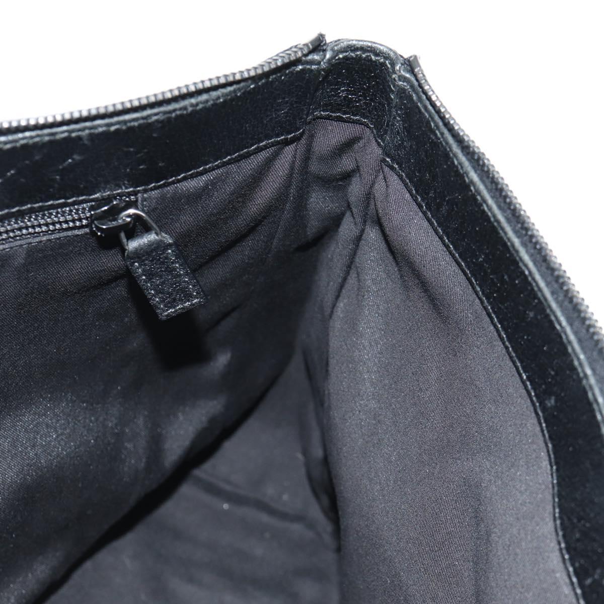 GUCCI GG Canvas Shoulder Bag Black Silver 110054 Auth am9428V