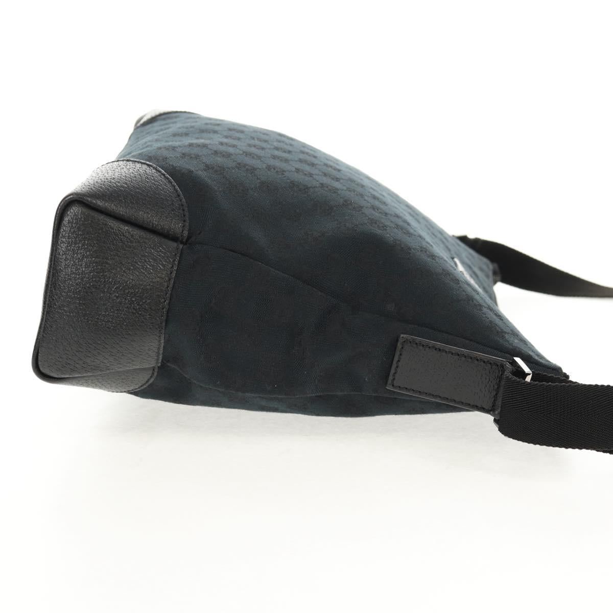 GUCCI GG Canvas Shoulder Bag Black Silver 110054 Auth am9428V