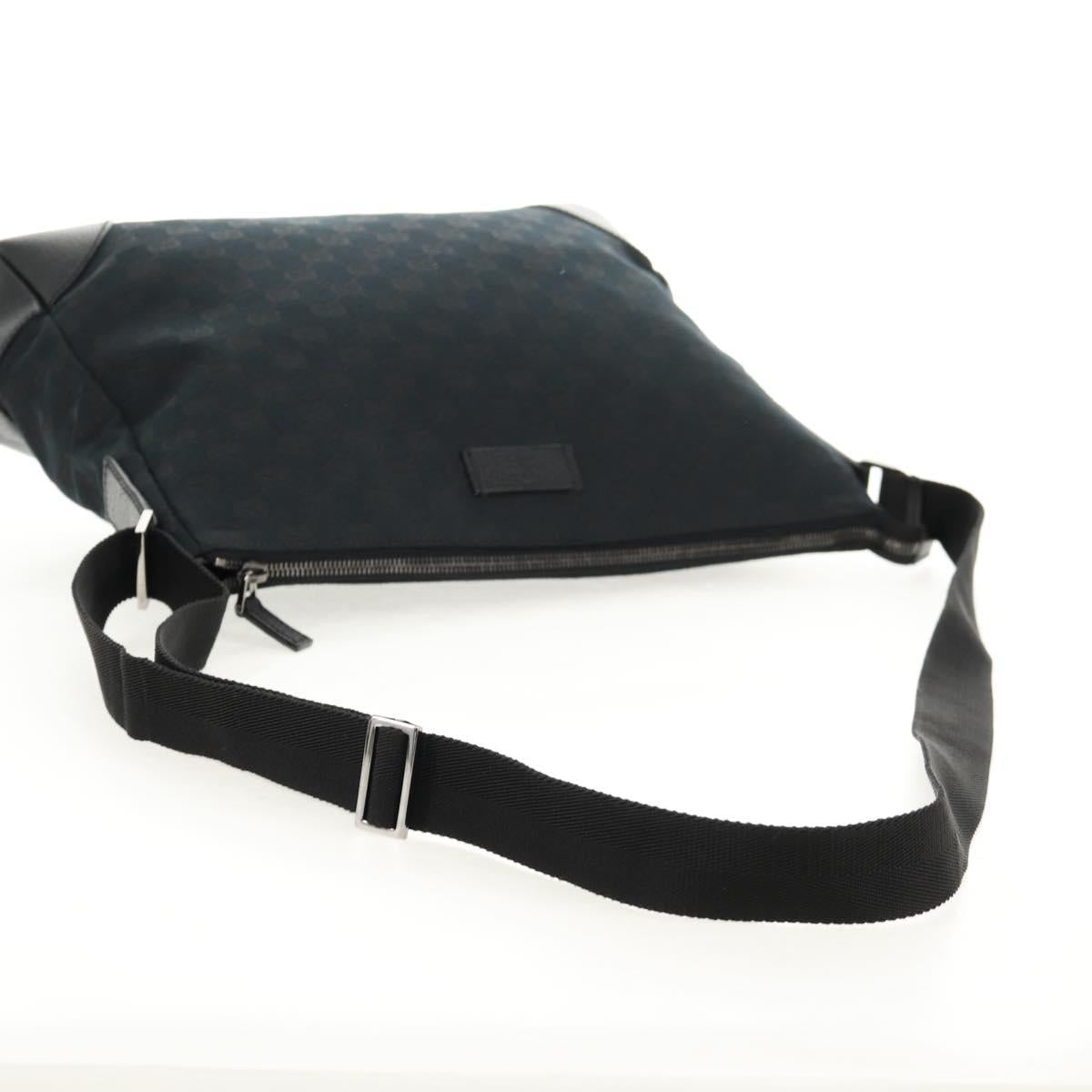 GUCCI GG Canvas Shoulder Bag Black Silver 110054 Auth am9428V