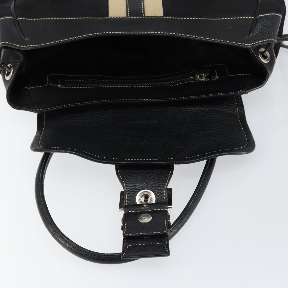 PRADA Shoulder Bag Nylon Leather Black Silver Auth am9430